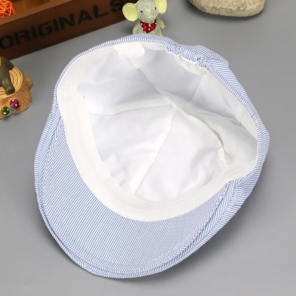 Sød Stribet Baby Basker Hat Bomuld Baby Dreng Pige Hatte Toddler Baby Cap Børn Sommer Sol Baseball Hatte Cap beige