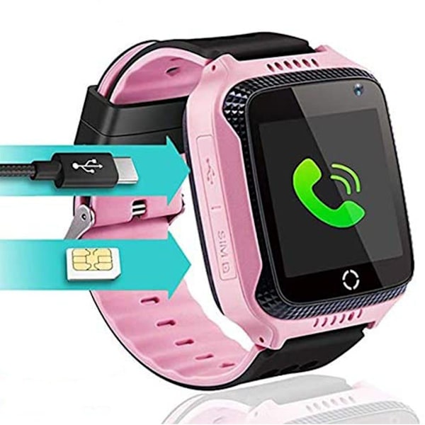 GPS Smartwatch Telefon för Barn - Pekskärm Smart Klocka för Barn wi