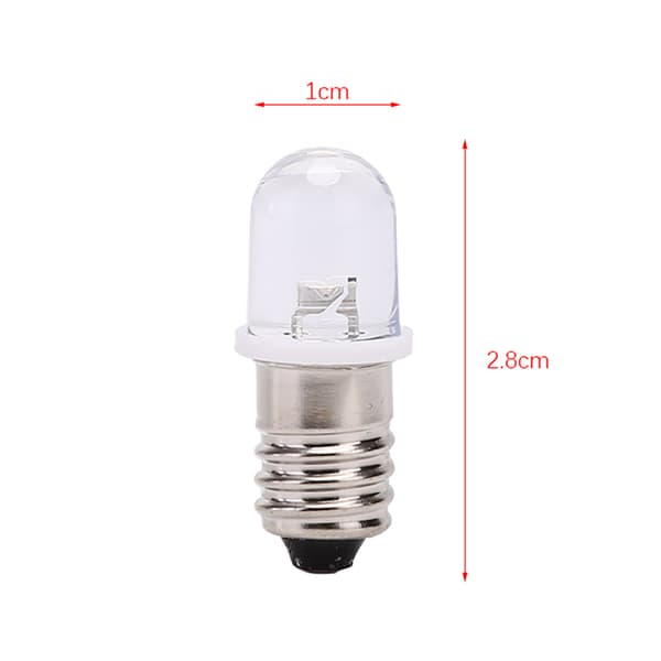 5 stk E10 LED-lampe DC 3V 4.5V Instrumentlampe Indikatorlampe white DC3V