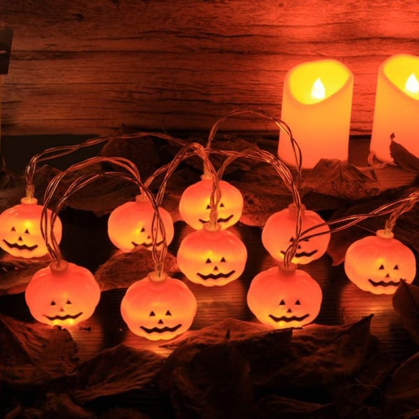 Halloween String Lights, 10ft 20LED Pumpkin Lights batteri
