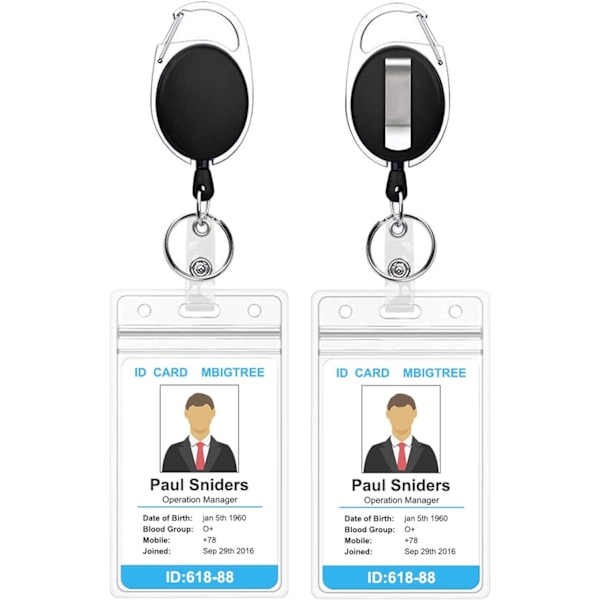 2-pack vertikala ID-korthållare i klar akryl - vertikal sektion