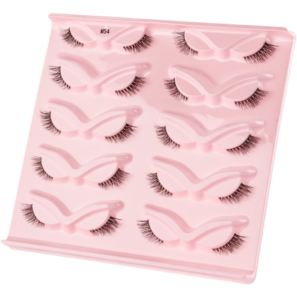 Halva Ögonfransar Naturligt Utseende Wispy Cat-eye Ögonfransar 3D Lösögonfransar Fluffigt Mjuka 10 Par Faux Mink Falska Fransar Set E