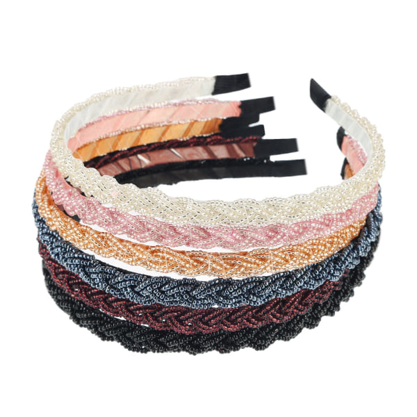 Paket med 6 pärlband Pannband, olika färger