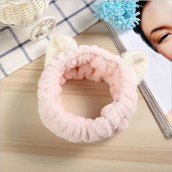 Sminkhuvudband 3-delat trefärgat pannband för sömntvätt Mikrofiberpannband för smink och ansiktsvård