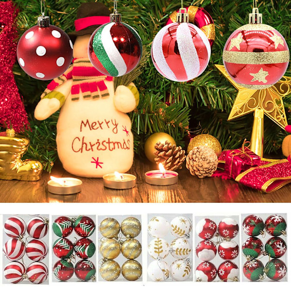 6CM 6 stk Ball Bauble Drop Pendant E - spot salg
