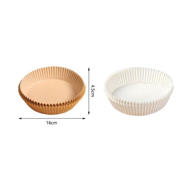 100 stk. engangs bagepapir til airfryer - Airfryer-indsatser Vit white