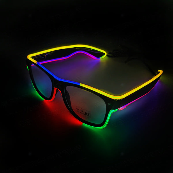 El Wire Rave Shutter LED Light Up Glasögon Blinkande LED Glasögon för fester EDM Halloween