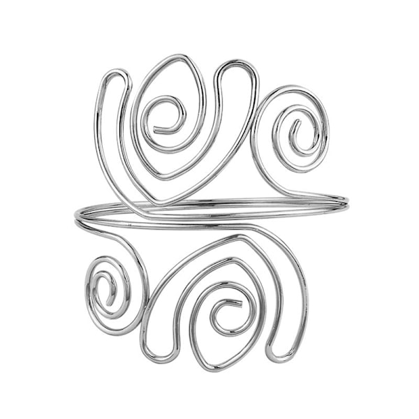 Blommig Övre Arm Manschettarmband Hål Silver