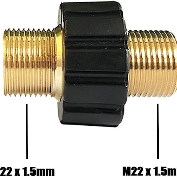 Slangehurtigkobling M22 x 1,5 dobbel mannlig trykkvaskeradapter Kompatibel KLB