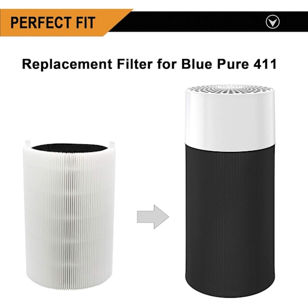 3-pakning Blue Pure 411 erstatningsfilter kompatibel med Blueair