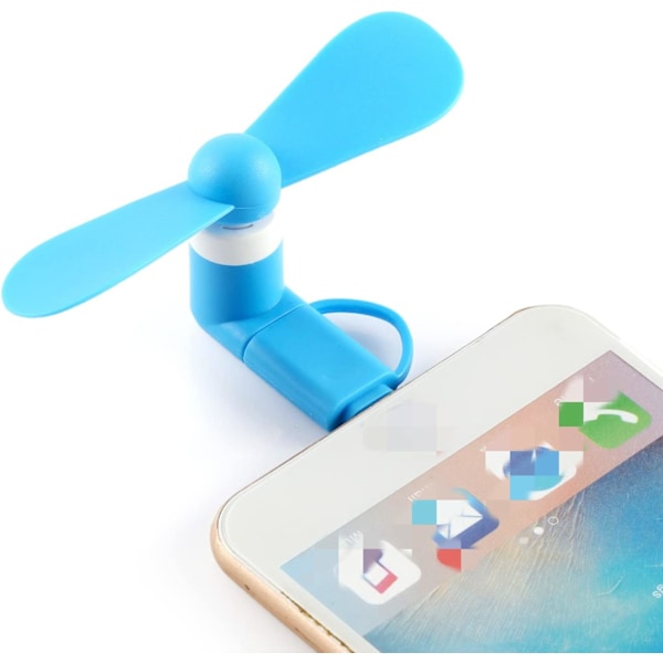 Mini-puhelintuuletin 2-in-1 - Yhteensopiva iPhonen, iPadin, Android-älypuhelimen, tabletin kanssa - Värikäs ja tehokas - Puhelimen kesävarusteet (6-pakkaus)