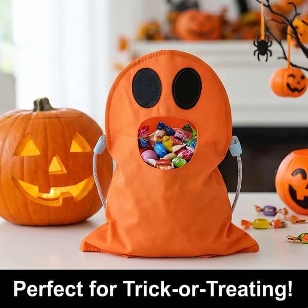 DIY Halloween Spøkelse Knask-eller-snop-pose Mønster off white
