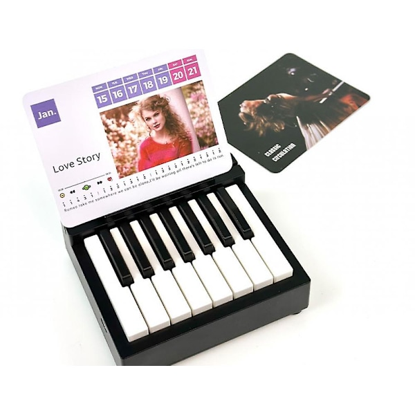 Taylor Swift Spillebar Pianobordsalmanak Mini Pianobordsalmanak 3D Notesbog 2024 Black With Card