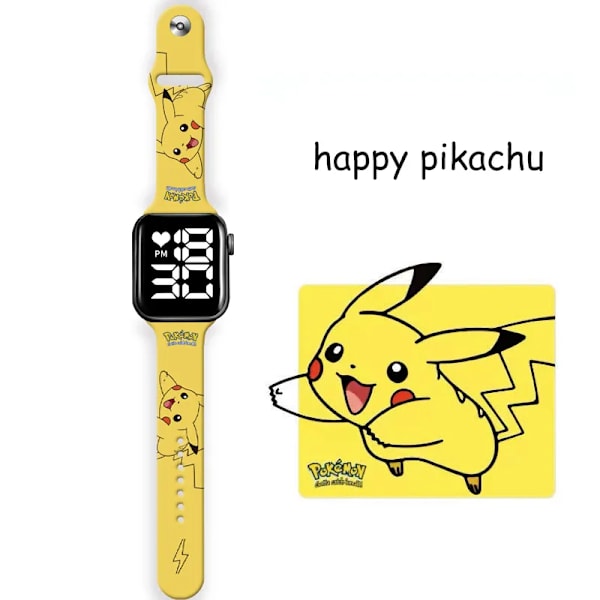 Barnklocka vattentät digital klocka Pikachu elektronisk klocka sportklocka pojkar och flickor julleksak