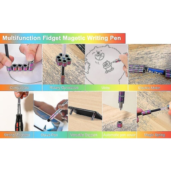 Magnetisk pol Fidget Pen Metall Magnet Leksak Anti-stress Present