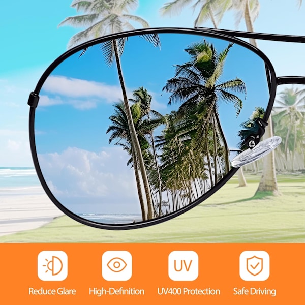 Pilot Solbriller Mænd Polariserede Solbriller Unisex UV400 Beskyttelse Sorte Solbriller Kørsel, Fiskeri, Løb Klassisk Ultralet Farvetone Gray Frame
