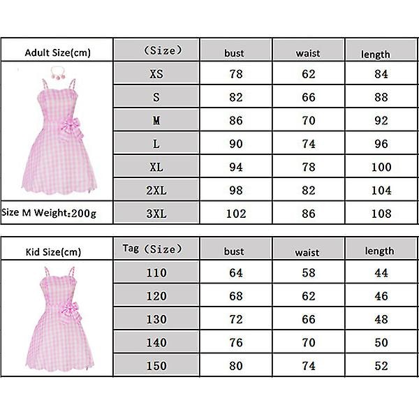 Barbie Kostym för Kvinnor Barbie Klänning Bedårande Rosa Dam Cosplay Flickor Kläder Kvinna Halloween Klassisk docka Rollspel Barbie Dress Up L
