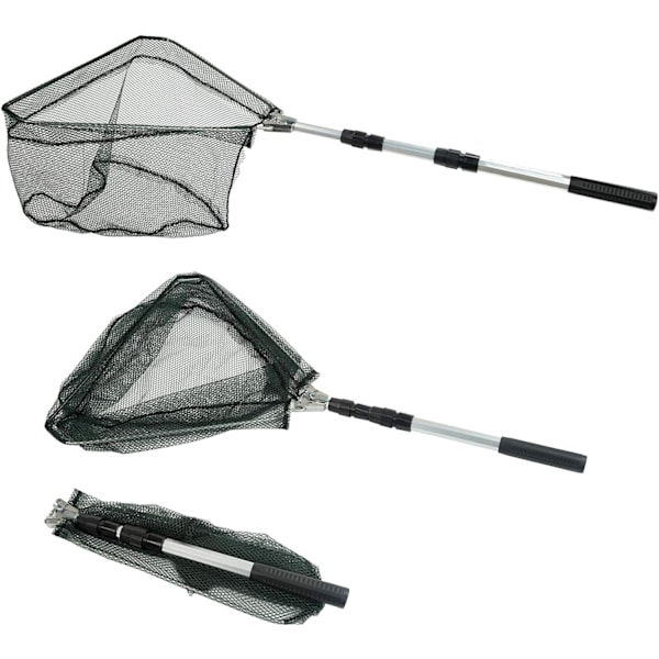 Fiskenet med Teleskopstang, Fiskenet til Ferskvand til Børn Mænd Kvinder, Udvides til 40-63 Tommer Aluminum Handle, 50" Full