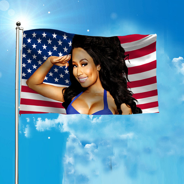 3x5ft Nicki Minaj Rap Sexig USA Flagga Musik Sångare Sidentyg Ar