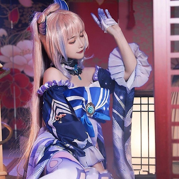 Genshin Impact Sangonomiya Kokomi Cosplay Kostume Paryk Hår Halloween Fest Kostumer Genshin Spil Anime Cosplay Sæt Kvinde Nederdel Sæt Skirt set L