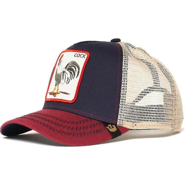 Voksen Sort Panther Mesh Cap Sommer Baseball Cap Trucker Cap W-WELLNGS Rooster - Navy Blue