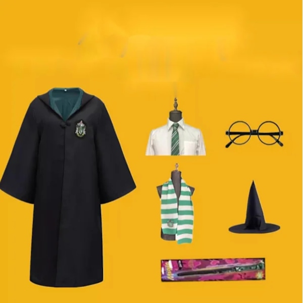 Mub - Uusi Harry Potter Cosplay-asu, Slytherin-viitta Halloween-juhliin, 7 osaa Slytherin seven sets L