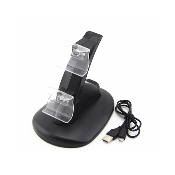 Laddstation för PS4 - Laddare för handkontroller / Playstation-handkontroller Svart black