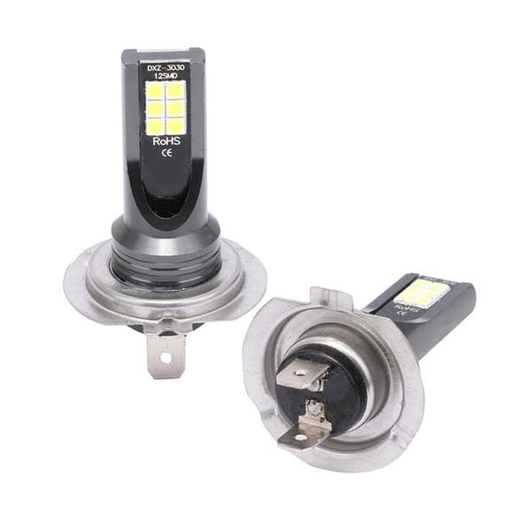 x H7 LED frontlykter for bil DC12-24 6500K