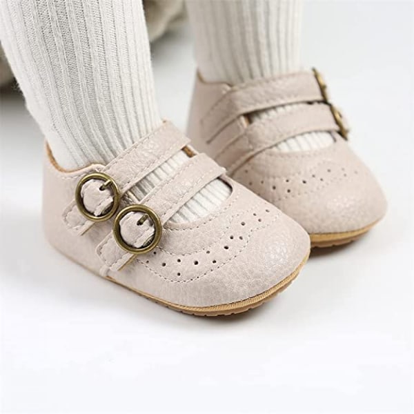 Baby Girls Soft Sole Bowknot Princess Bröllopsklänning Mary Jane Flats Newborn Light Baby Sneaker Skor-----Vit（12cm）