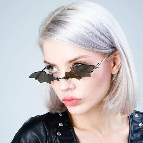 Personliga fladdermussolglasögon för män och kvinnor - Färgglada solglasögon svart/svart
