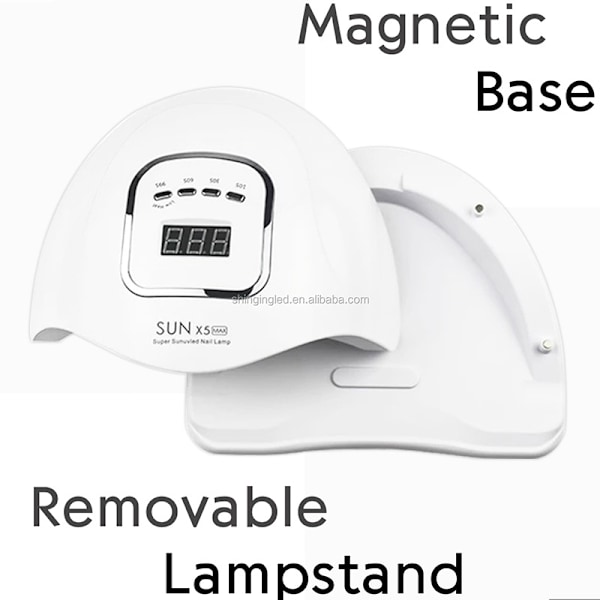 80W UV/LED-lampe med timerfunktion hvid