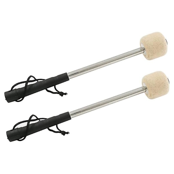 x 12" (30cm) Drum Sticks, Wool Felt Drum Sticks with Stainless Steel Handles, Non-Slip Wool Drum Sticks