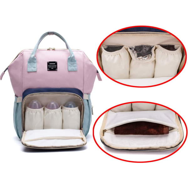Stor rygsæk med stor kapacitet til ture, opbevaringspose til babypleje