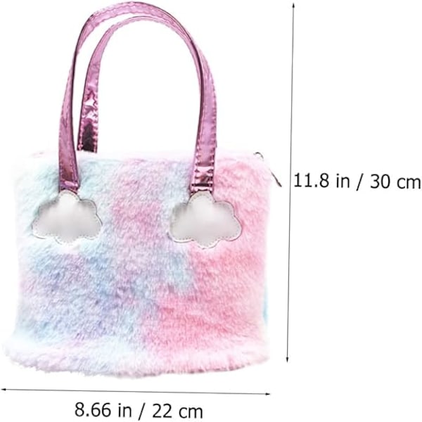 1 kpl Käsilaukku Yksisarvinen Tote-laukut Olkalaukku Tekoturkiskukkaro Clutch-laukku Pehmeä