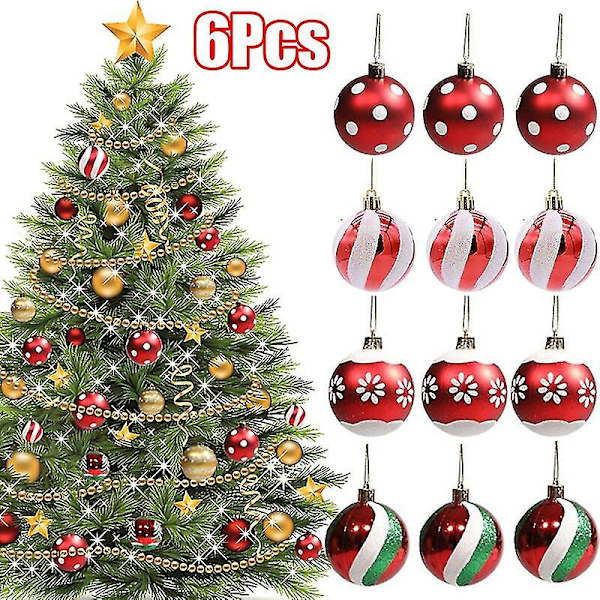 6pcs/carton Christmas Baubles Pendants Christmas Tree Hanging Ornaments Ball Christmas Decor for Home Christmas New Year 2023 Navidad presen