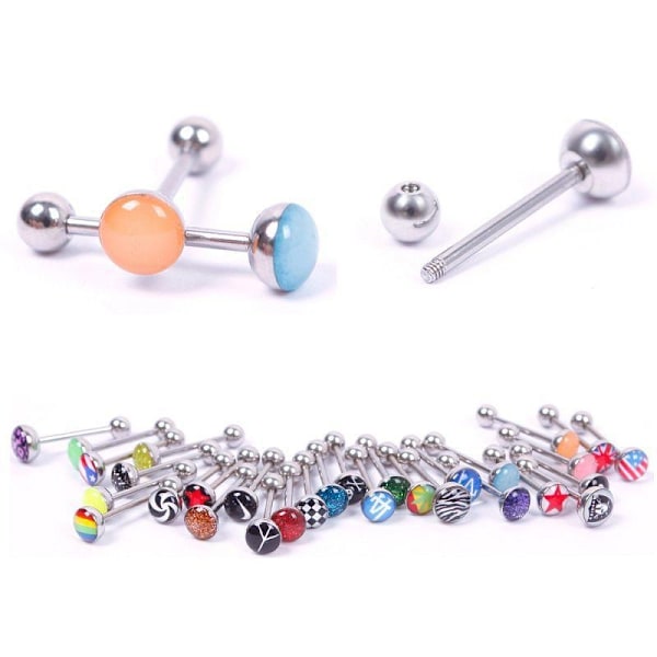 metal tunge ringe stål barbells Sjov grim ordlyd logo - Perfekt