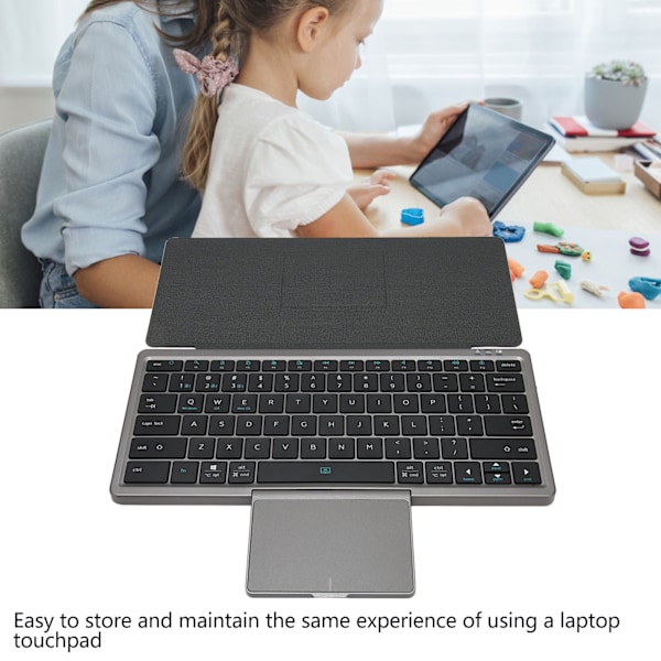 Tablet-tastaturveske med styreflate, avtakbar, samtidig driftsmodus, multifunksjonell tablet-veske for Win XP, Win 7, 10, 11
