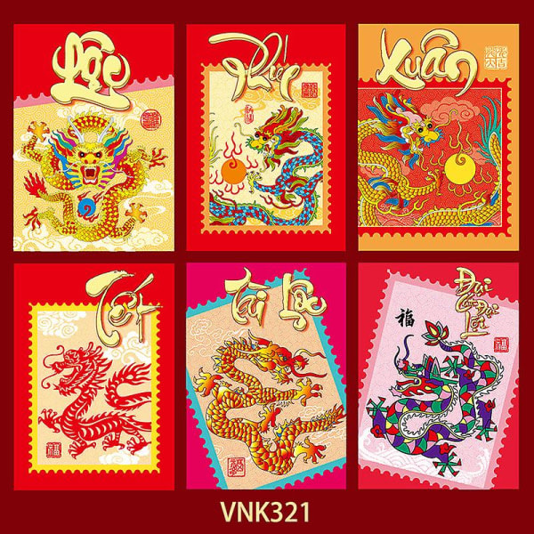 30st röda kuvert The Year Of Dragon Luck Pengar Kuvert Kinesiska nyåret Röda kuvert Assorted Color 1 11.5X8X0.2CM
