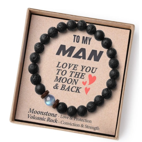 Perle Armbånd Vulkansten Armbånd TIL MIN MAND TIL MIN MAND To My Man To My Man