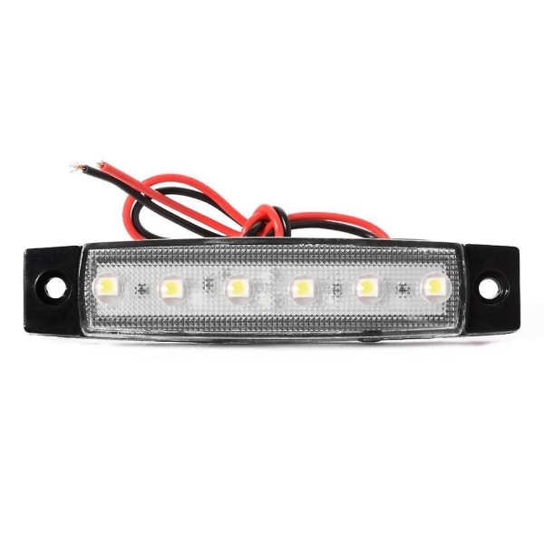 10 stk. 24V baglygter med 6 SMD LED sideindikatorer hvidt lys til busser/lastbiler/T