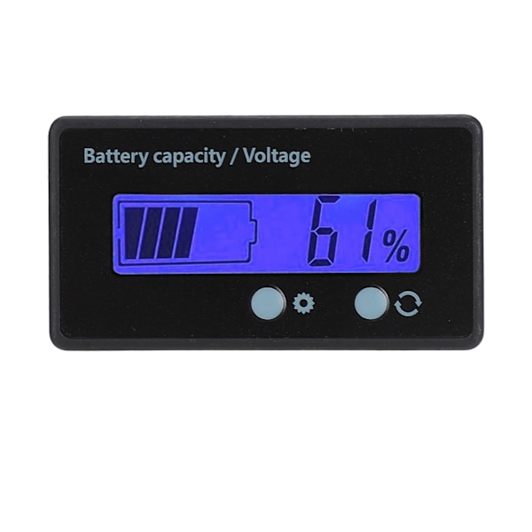 GY-6GS Batteridrevet LCD Display Spændingsmåler 12-84V med Lys Alarm Funktion (Blåt Lys)