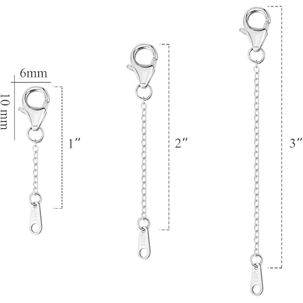 Kaulakorun pidennysketjut, 925 hopea Kaulakorun pidennysketjut, 14K kultapinnoitettu Kaulakorun pidennysketju Ketjun pidennys Choker-kaulakoru Rannekorun pidennysketjut D-silver