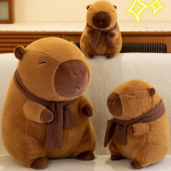 Skjerf Capybara Plysjdyr Capybara Kosedyr Plysjleketøy 35cm