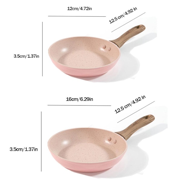Induktion/Öppen Låga Mini ROSA Non-Stick Stekpanna Ägg/Biff 12/ pinkA 12cm