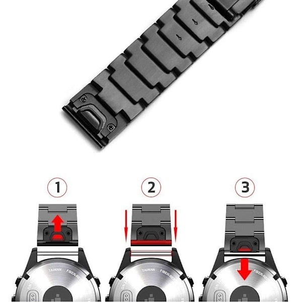 Tech-Protect Garmin Fenix 3/5X/6X/7X Armband Rostfritt Stål Svart 140