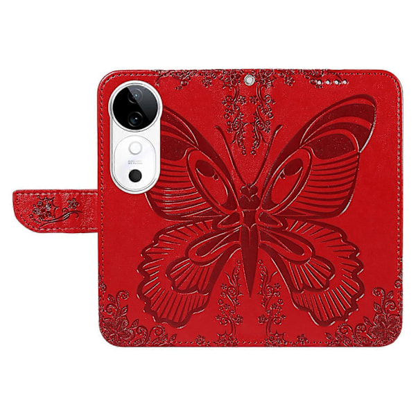 Plånboksfodral för vivo S19 5G/V40 5G Stötsäkert Flip Fodral Blommigt Fjäril Läder Telefonfodral Flerfärgat Multicolor Style B