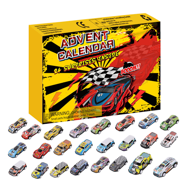 Christmas Calendar Countdown Advent Calendar with Boxes 24 Day Countdown with 24 Different Race Cars Cool Christmas Gift Holiday