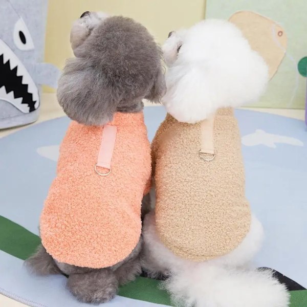 Varm vintertröja för små hundar, plysch hundkläder, mjuk valpjacka, chihuahua teddy valpkläder, hundtillbehör, khaki Khaki XL