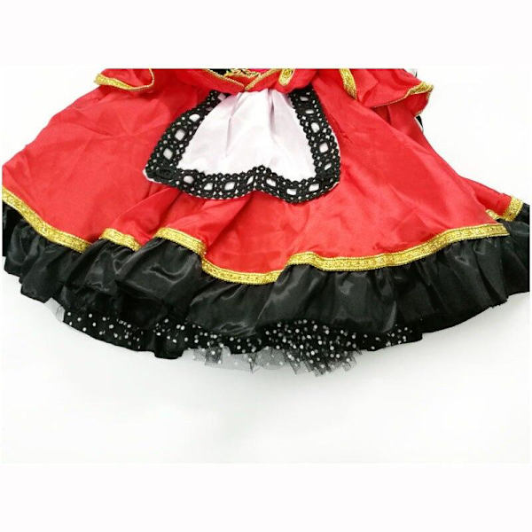 Pieni Punahilkka -asu Deluxe-kirjonnalla Seksikäs mekko Fantasia-asu Cosplay Halloween Hen Party Fantasia-asu M