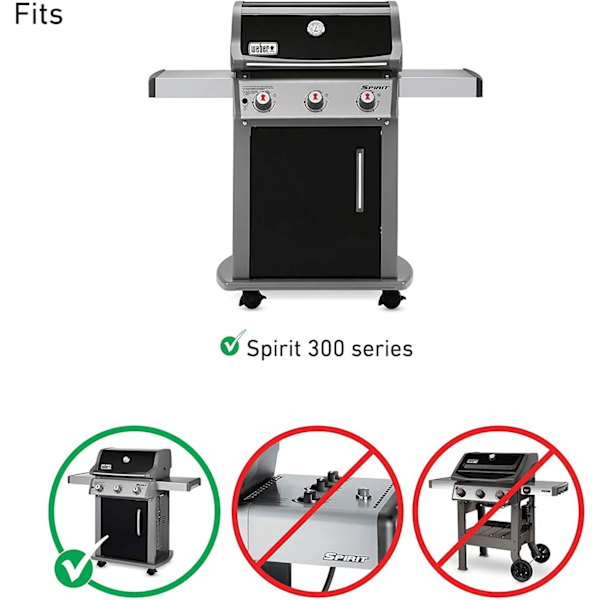 Fire Only Flavorizer Bars i rustfritt stål for Weber Spirit 300-serien gassgrill (frontmontert kontrollpanel) - 7636